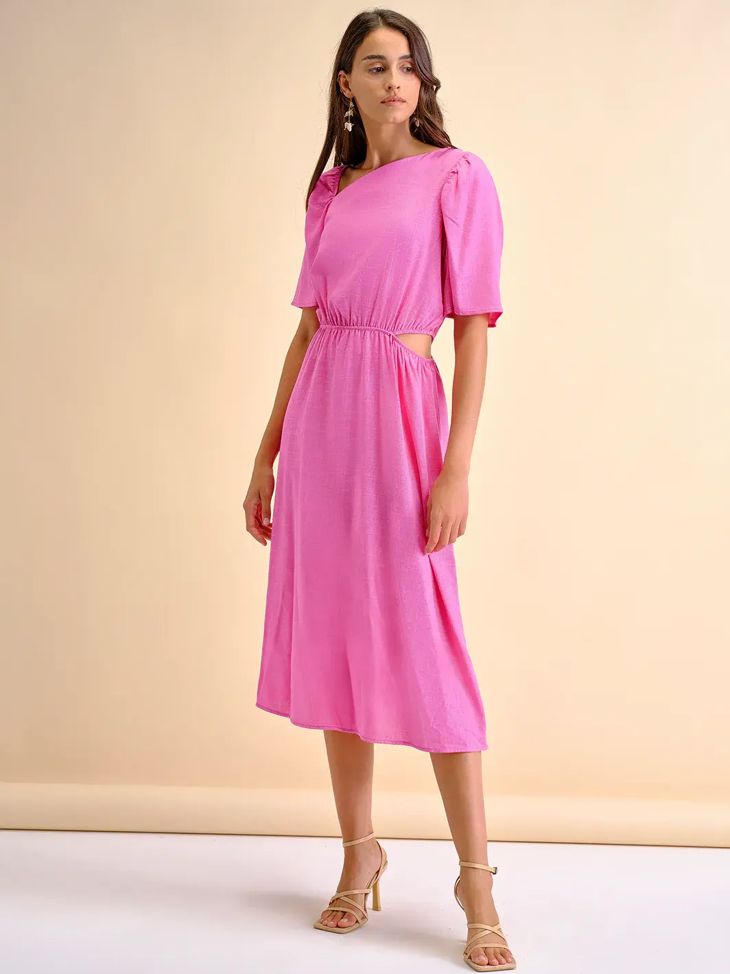 vestido linho abertura