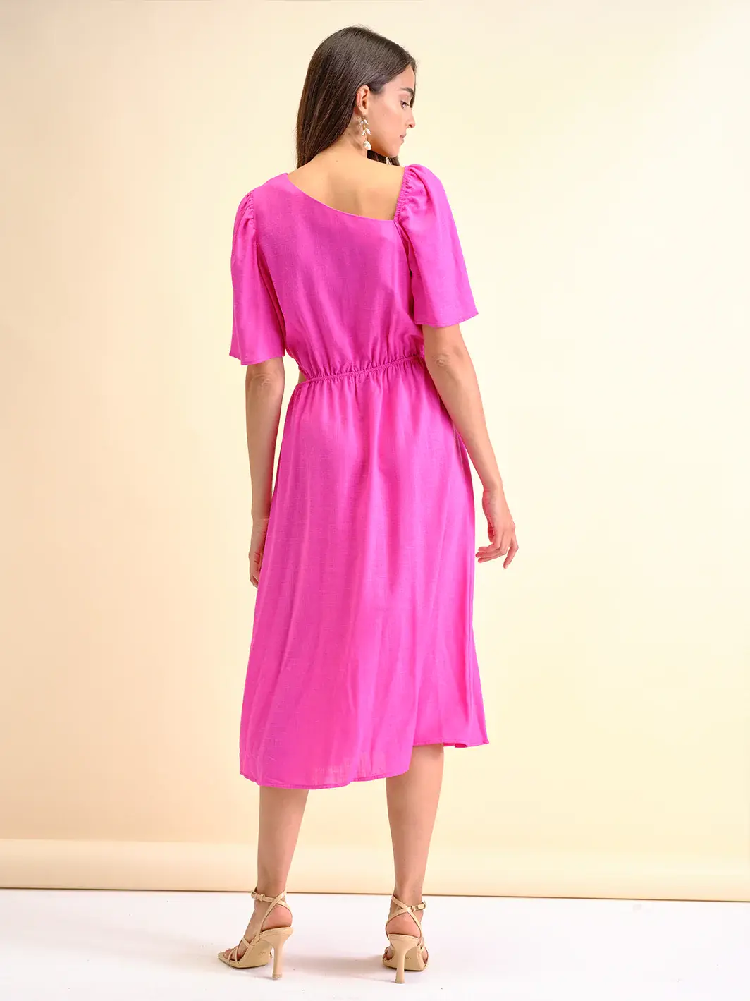 vestido linho abertura