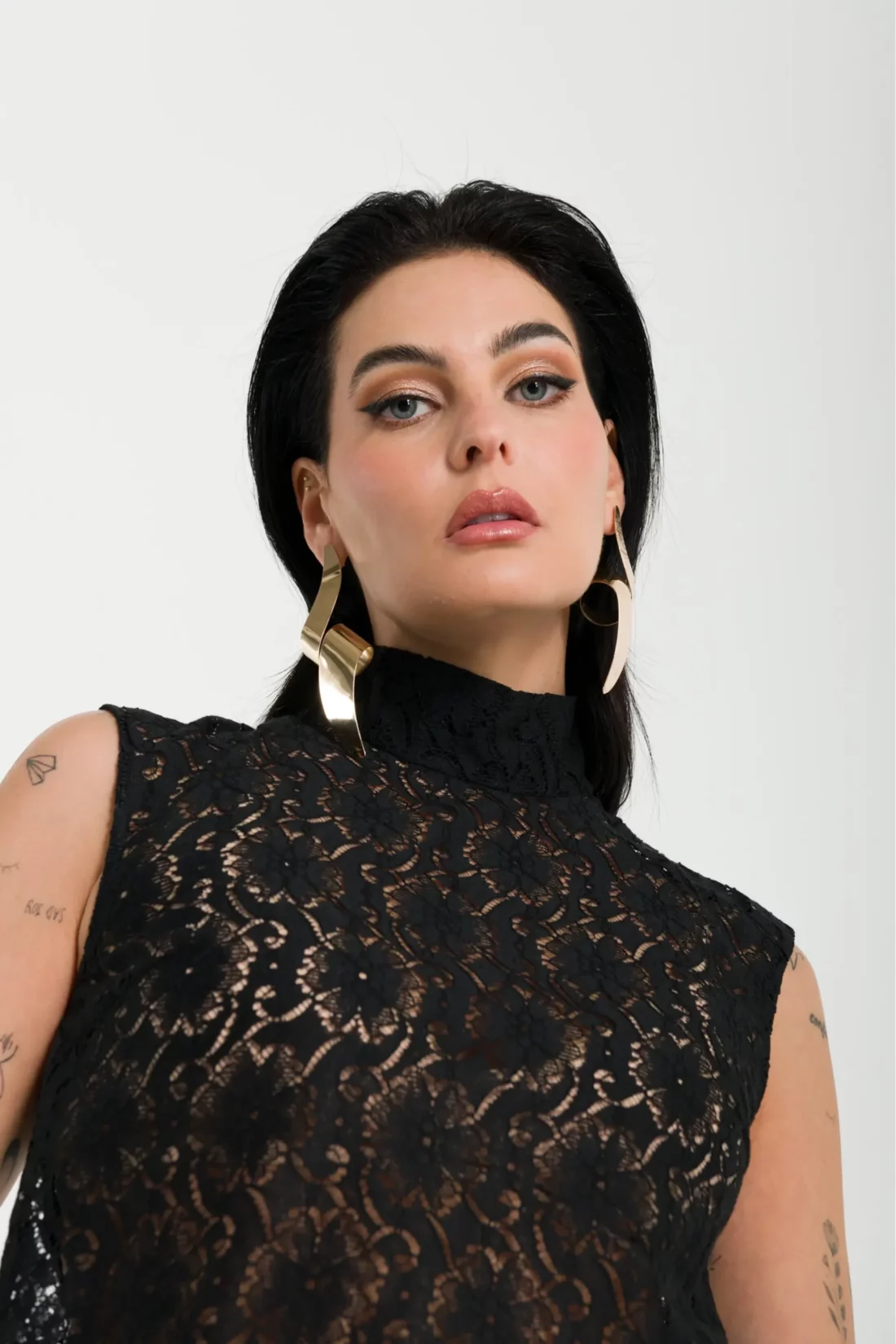 top de renda preto