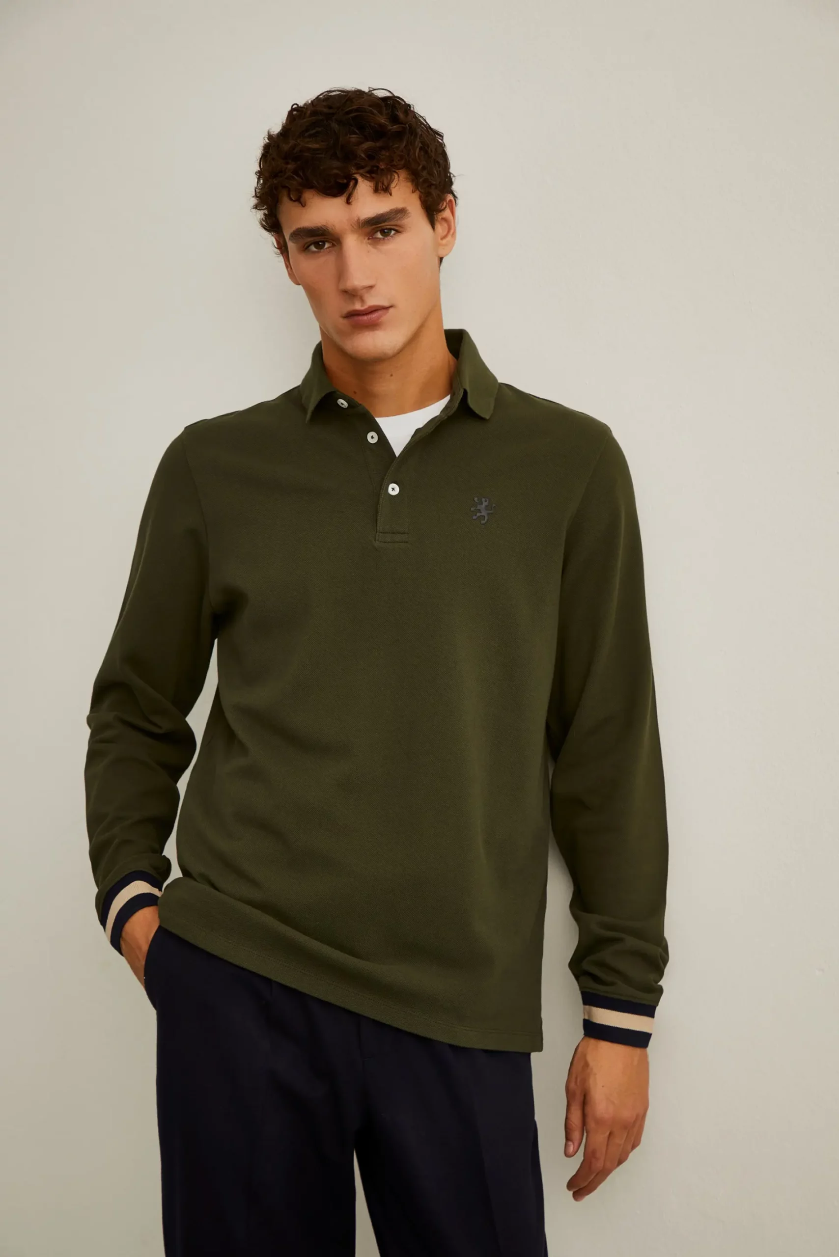 polo regular fit de manga comprida